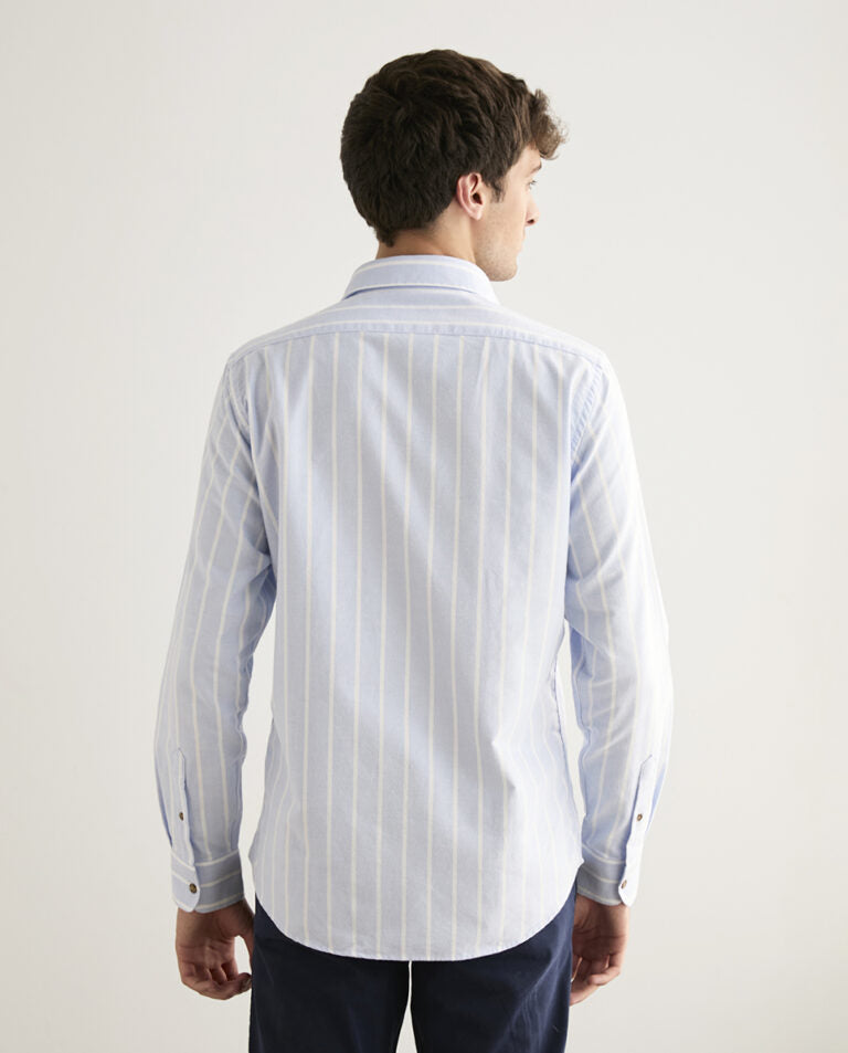 Camisa big stripes celeste