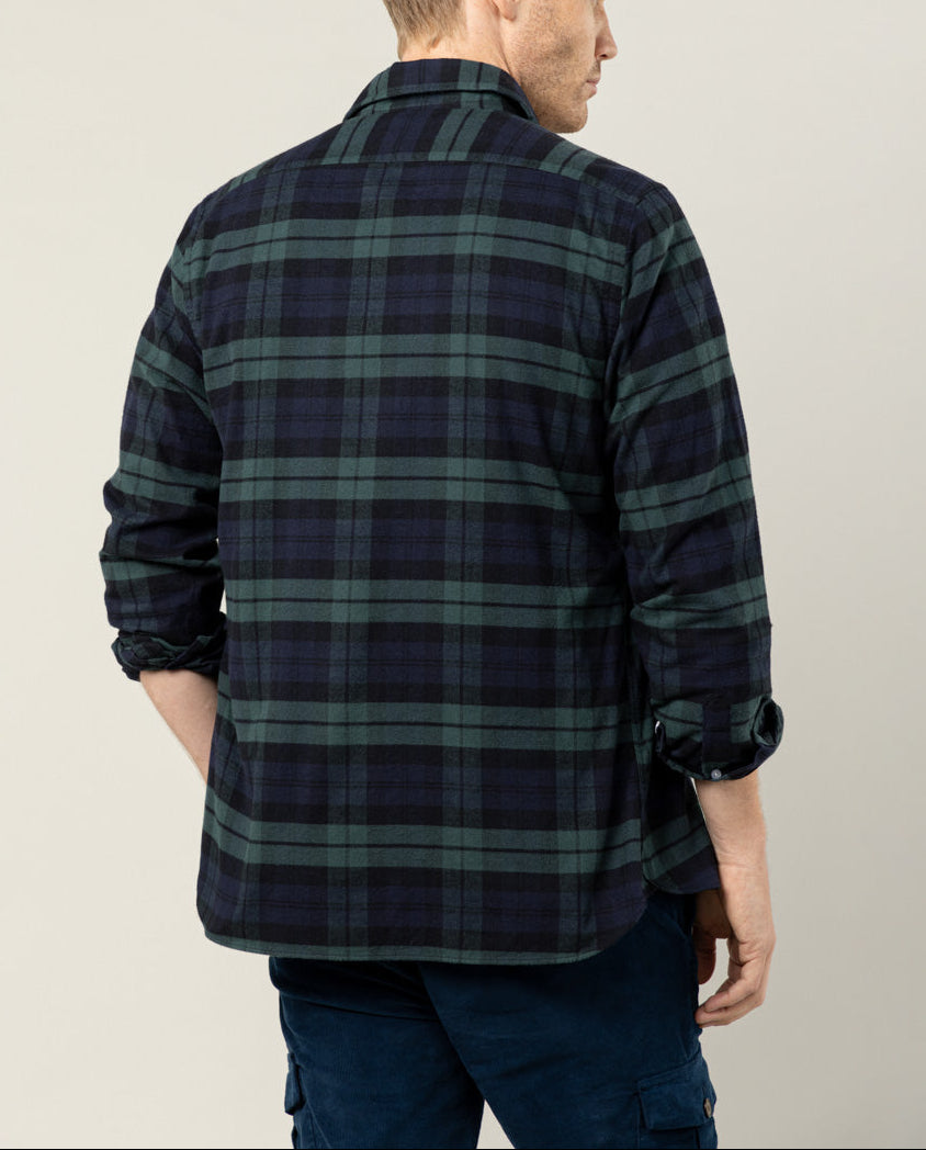 Camisa xadrez Camden verde escuro