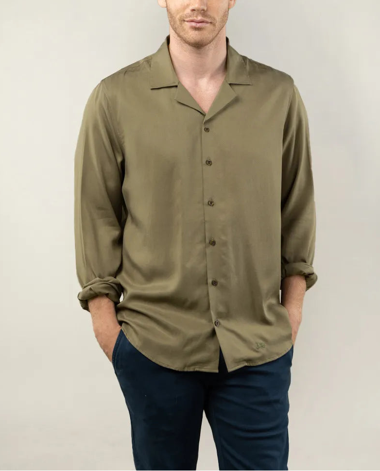 CAMISA BRUNCH TENCEL KHAKI | SCOTTA