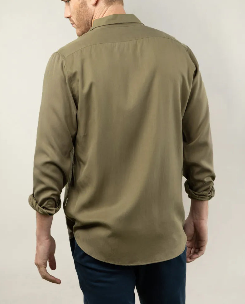 CAMISA BRUNCH TENCEL KHAKI | SCOTTA