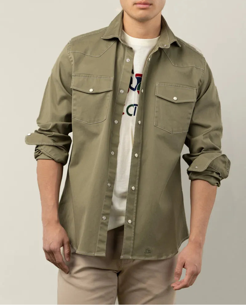 Sobrecamisa khaki para hombre