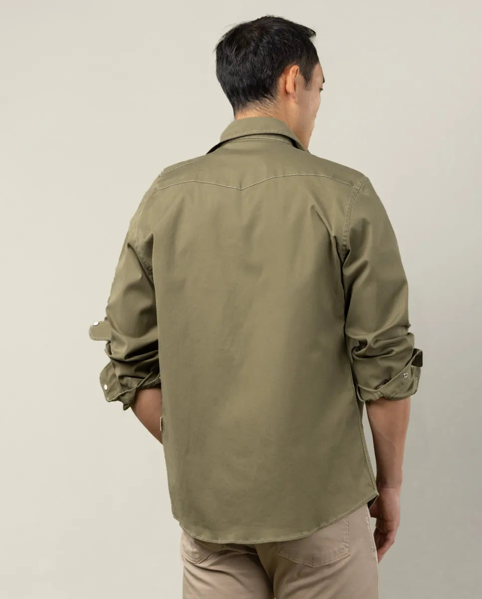 Sobrecamisa khaki para hombre