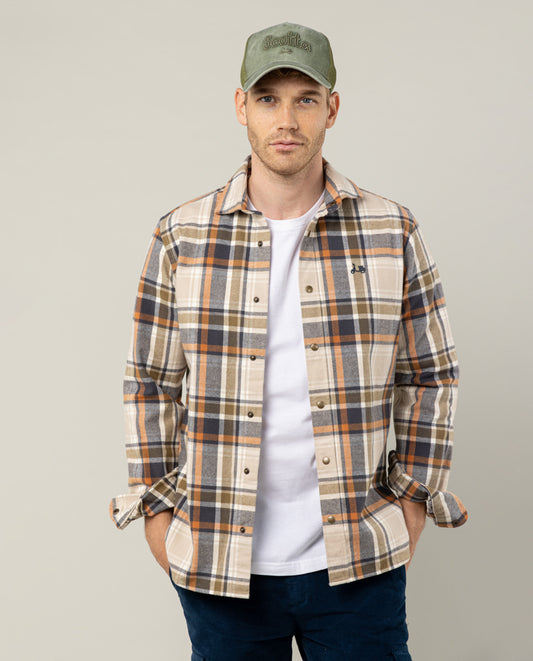 Sobrecamisa castle tartan teja