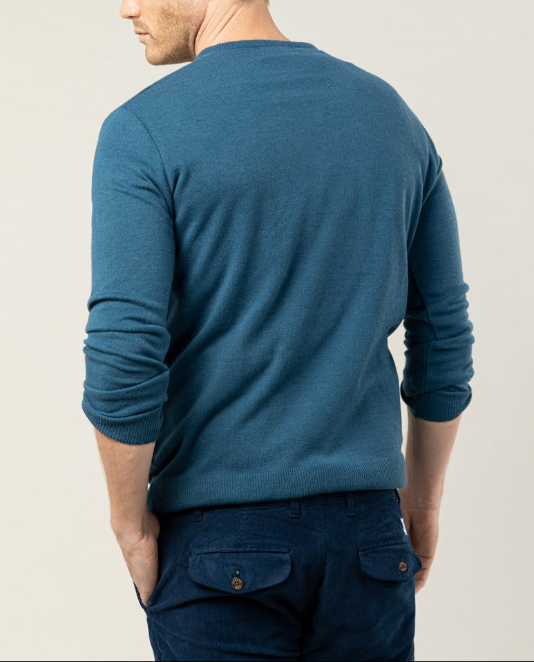 Camisola iconic v neck marinho