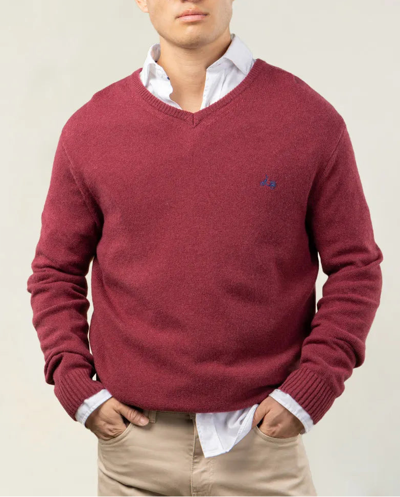 JERSEY ICONIC V NECK BURDEOS | SCOTTA