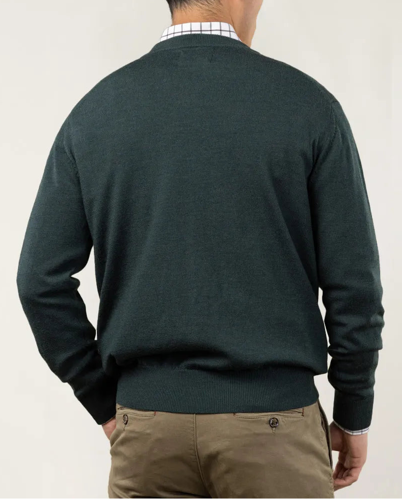 Jersey lana verde oscuro.