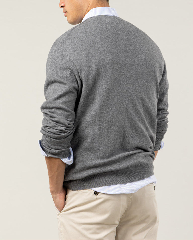 CARDIGAN ENGLAND BUTTONS GRIS | SCOTTA