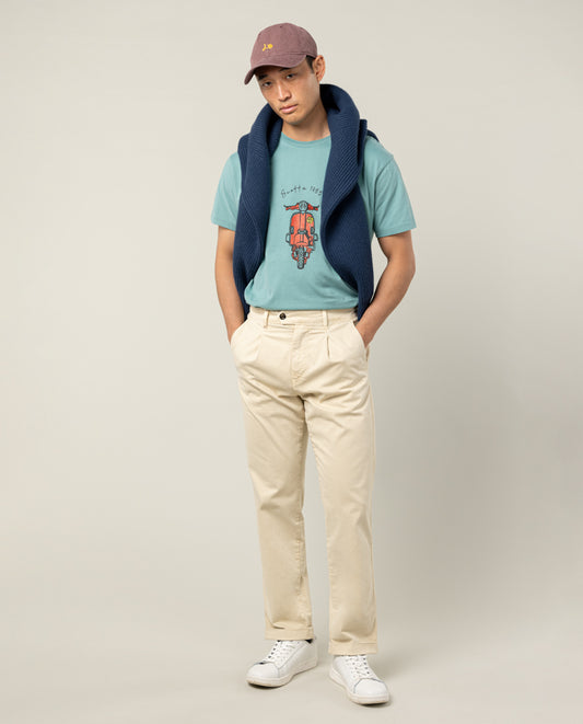 Pantalon steve chino regular pinza crudo