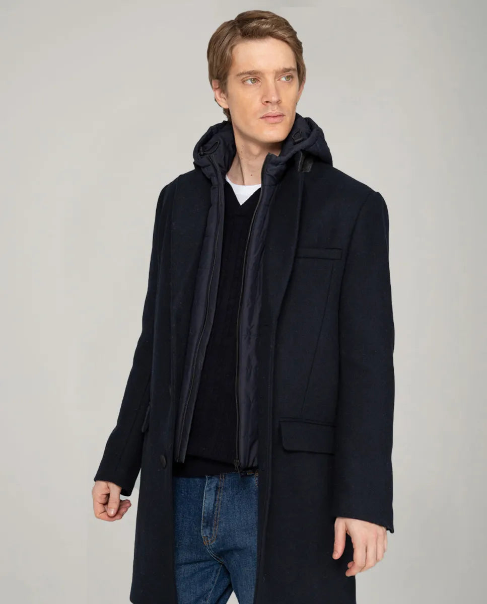 Casaco wool premium azul marinho