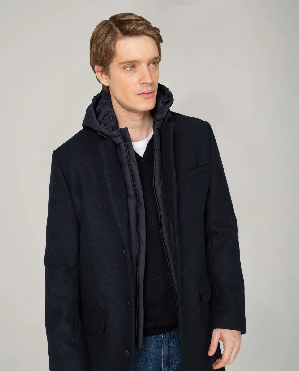 Casaco wool premium azul marinho