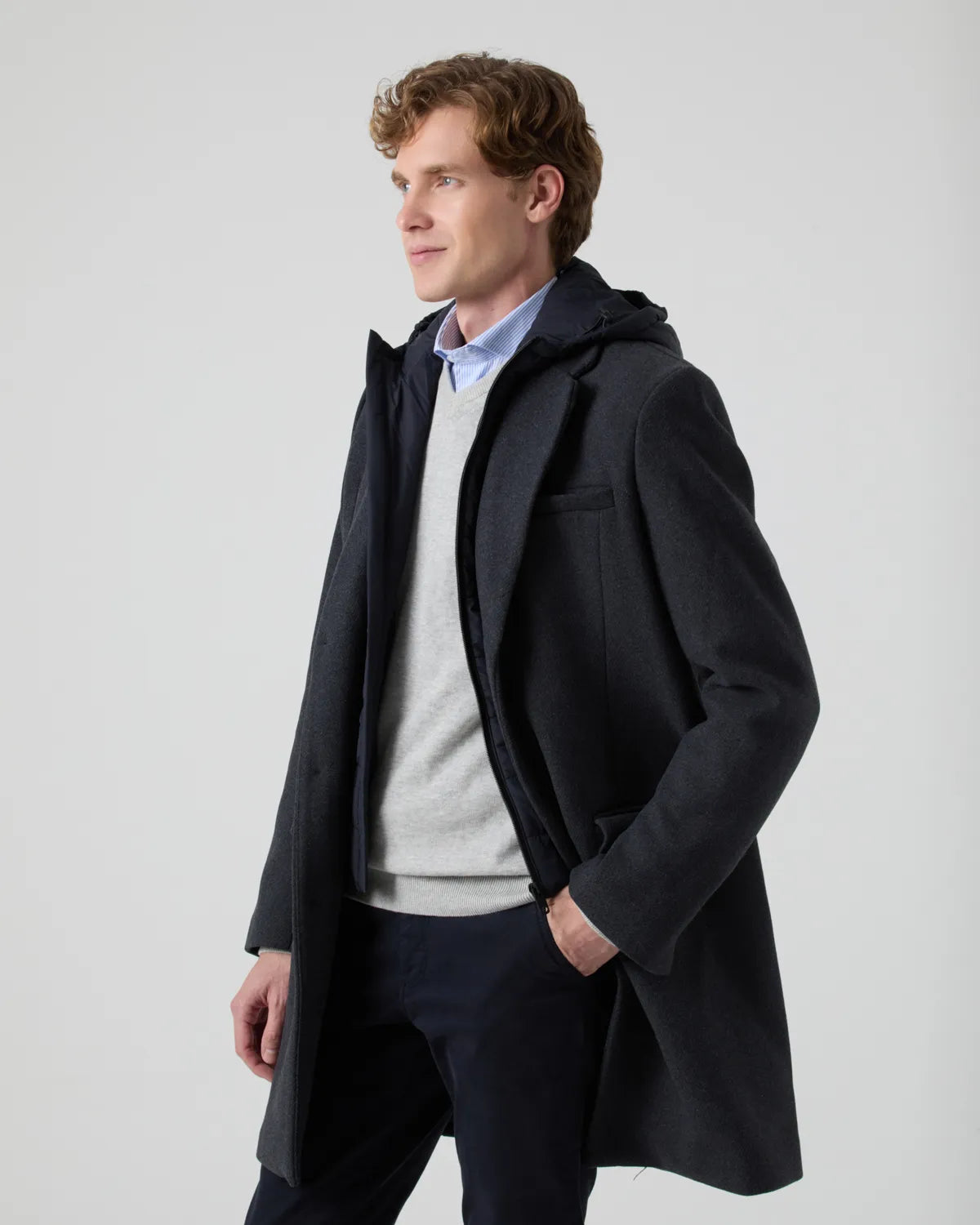 Chaquetón wool premium gris oscuro