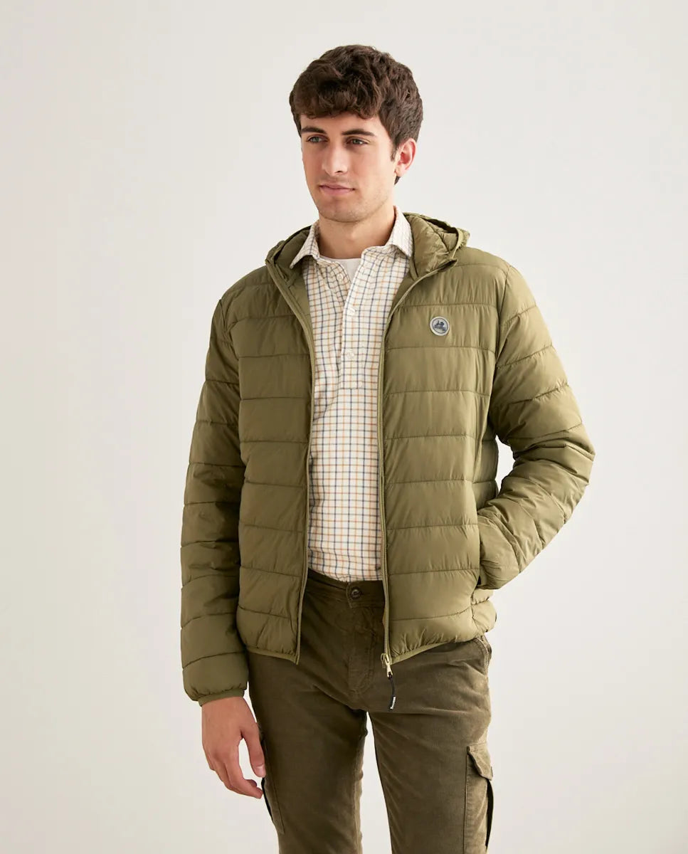 Chaqueta acolchada khaki.