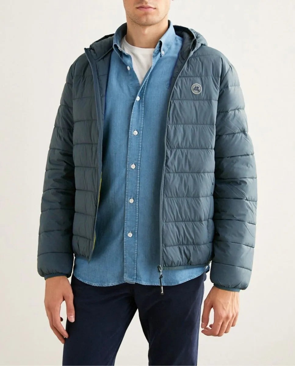 Chaqueta hood acolchado denim