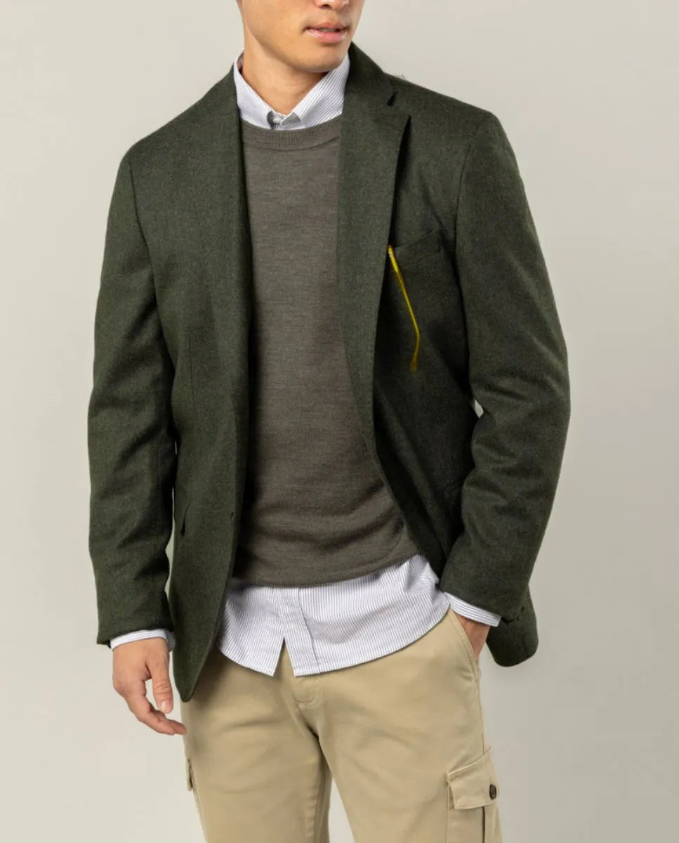 BLAZER SMOOTH WOOL VERDE | SCOTTA