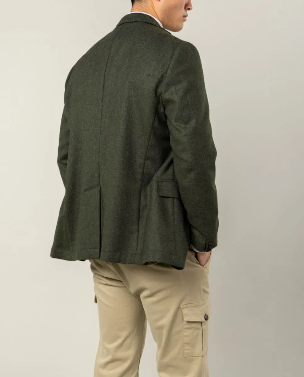 BLAZER SMOOTH WOOL VERDE | SCOTTA