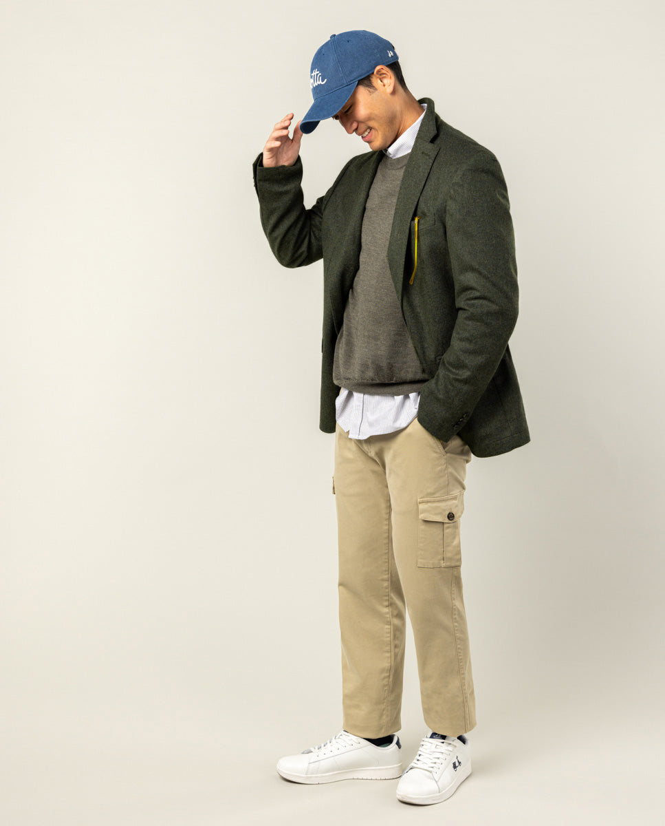 Blazer de lã lisa verde