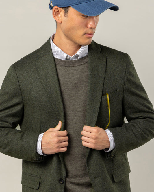 Blazer de lã lisa verde