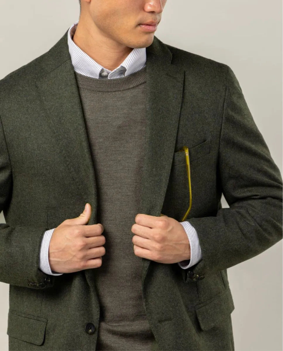 BLAZER SMOOTH WOOL VERDE | SCOTTA