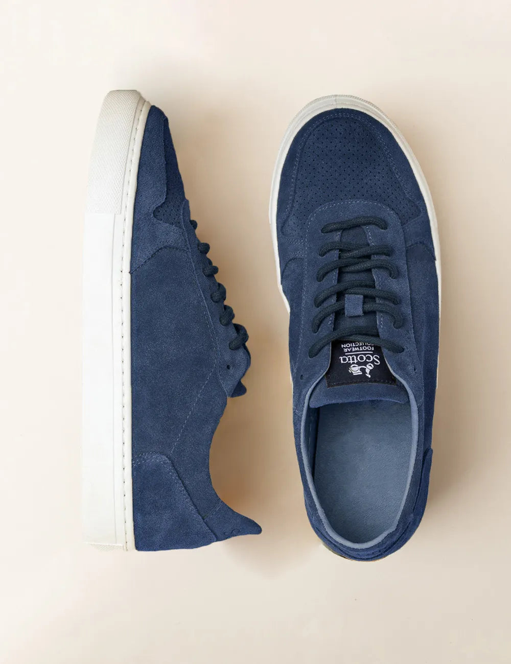 Zapatillas azul de piel hombre