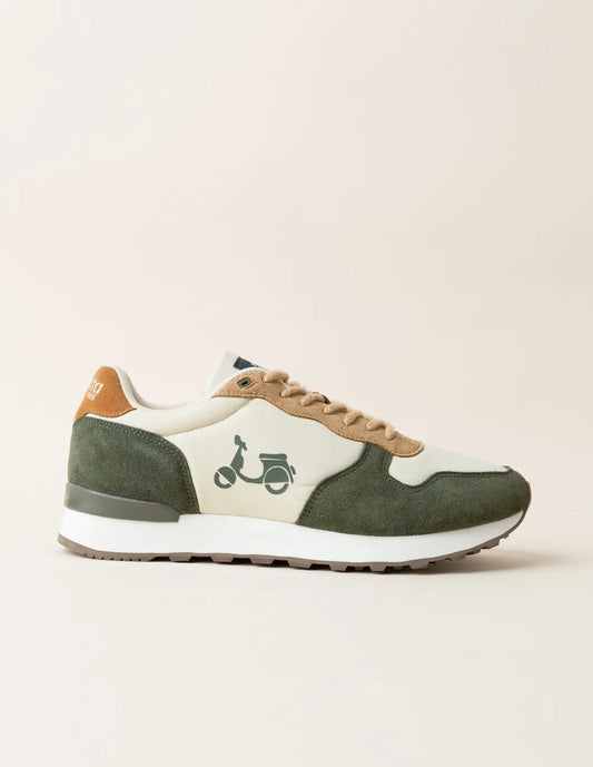 Zapatillas deportivas hombre verde y blanco