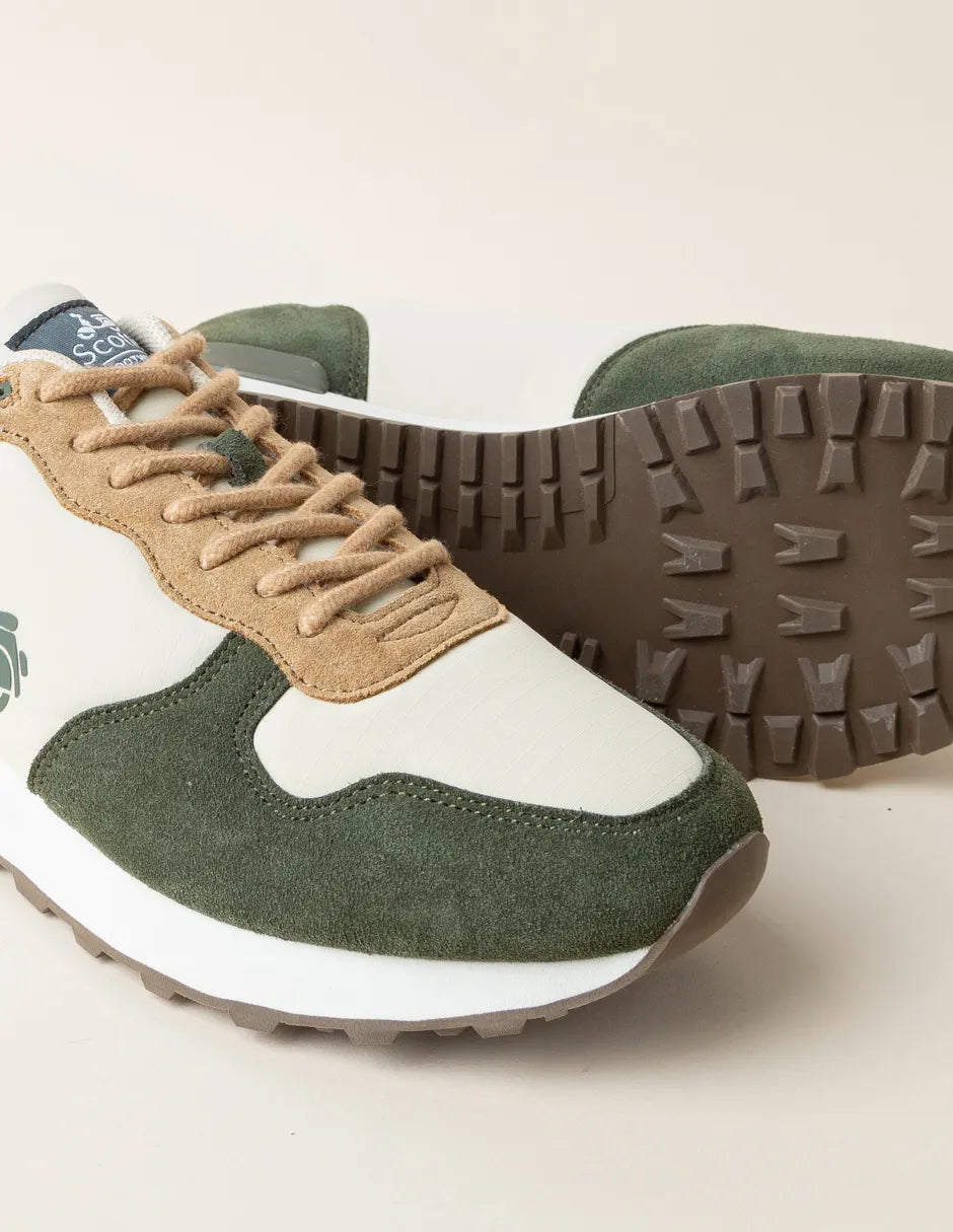 Zapatillas deportivas hombre verde y blanco