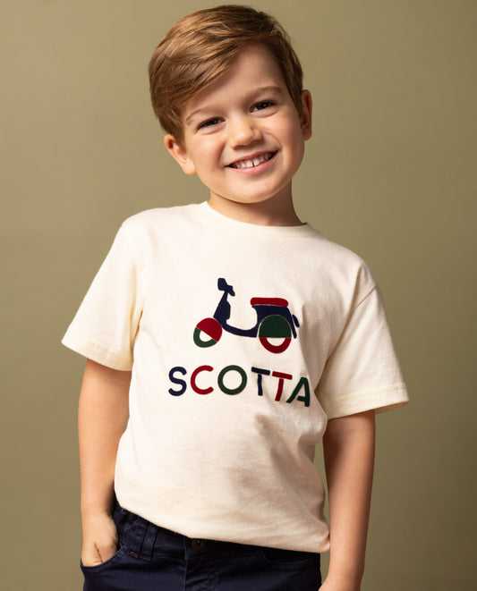Camiseta niño logo scotta floc crudo