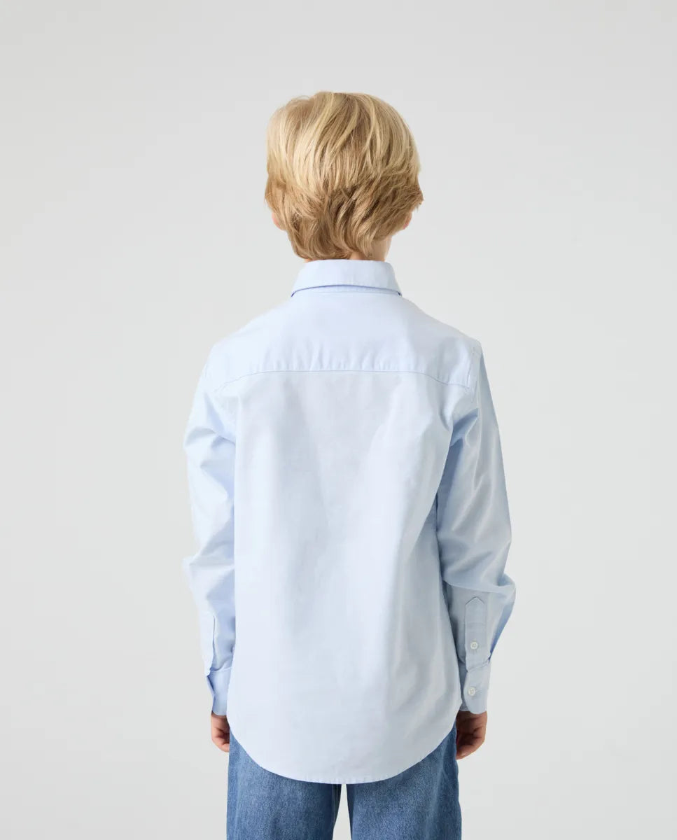 Camisa niño polera oxford celeste