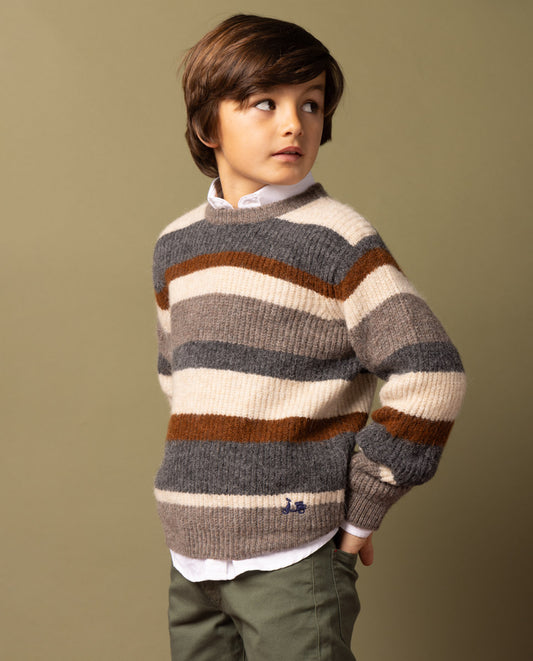 Jersey niño stripes crudo