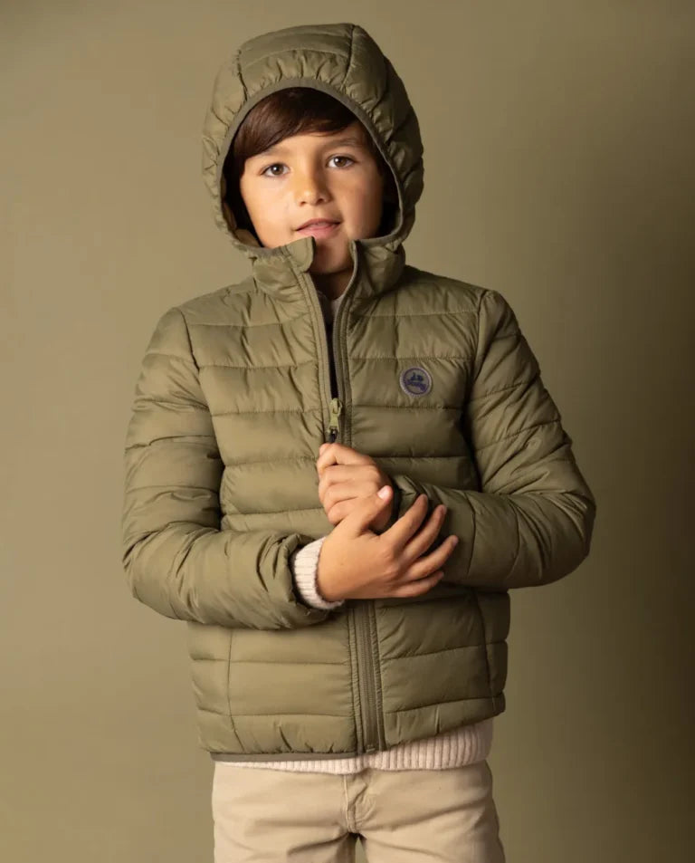 Chaqueta niño hood acolchado khaki