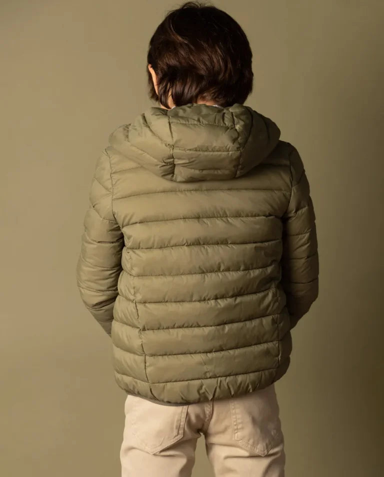 Chaqueta niño hood acolchado khaki