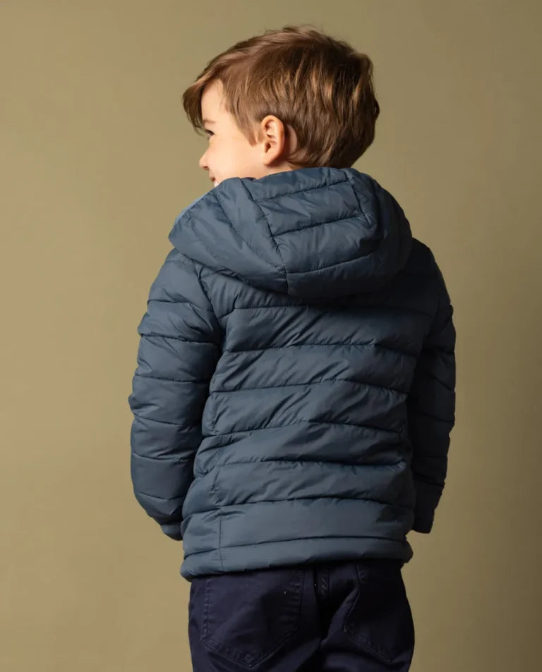 Chaqueta niño hood acolchado denim