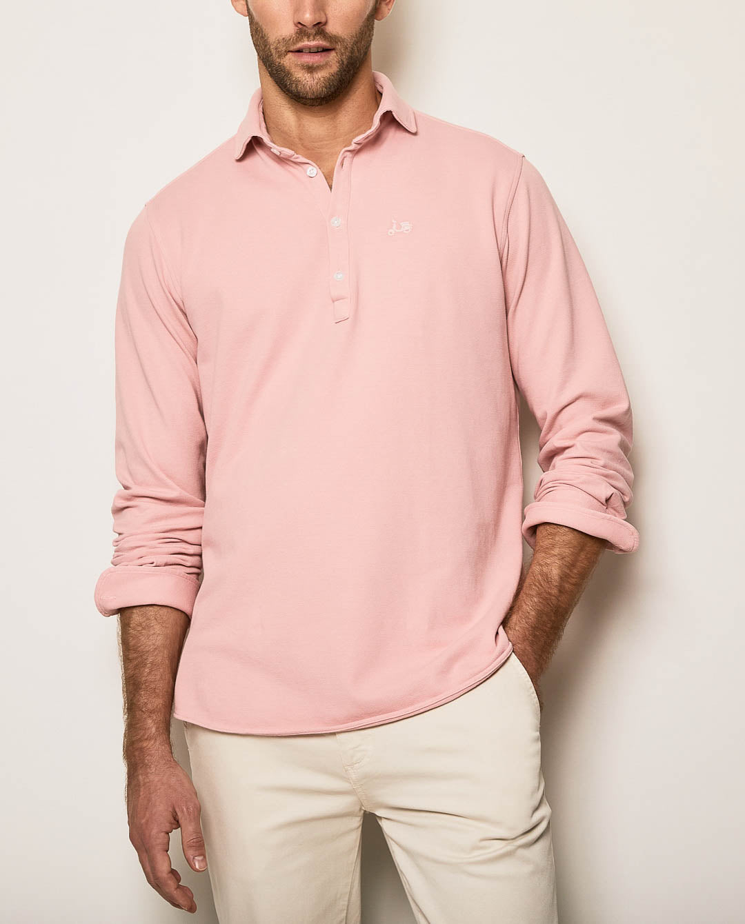 Camisa polera piqué GD 100% algodón rosa