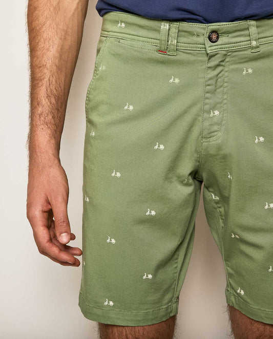 Bermudas print logo 100% algodón khaki | SCOTTA