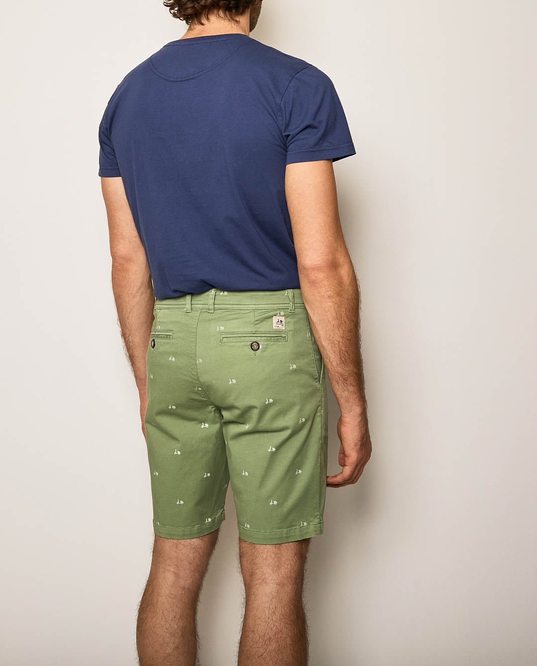 Bermudas print logo khaki