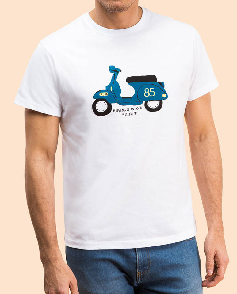 Camiseta moto paint blanco