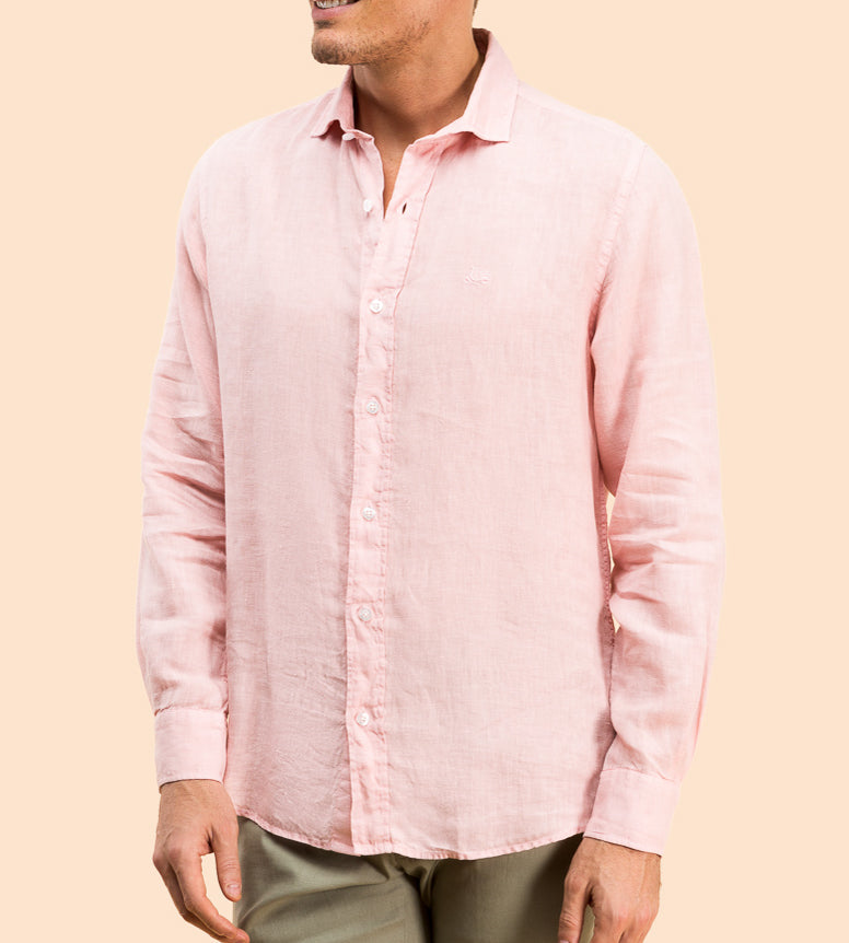 Camisa lino rosa