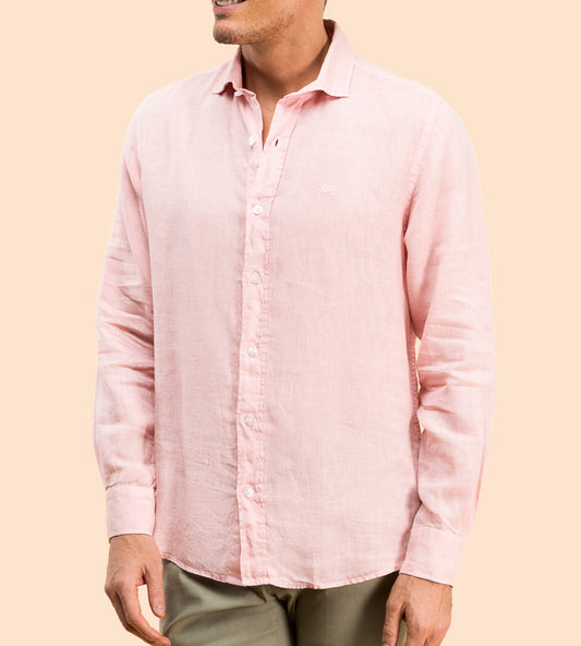 Camisa lino rosa