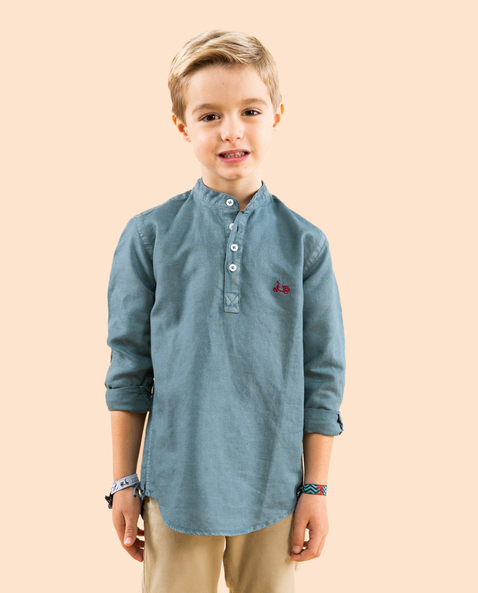 Camisa niño polera mao denim