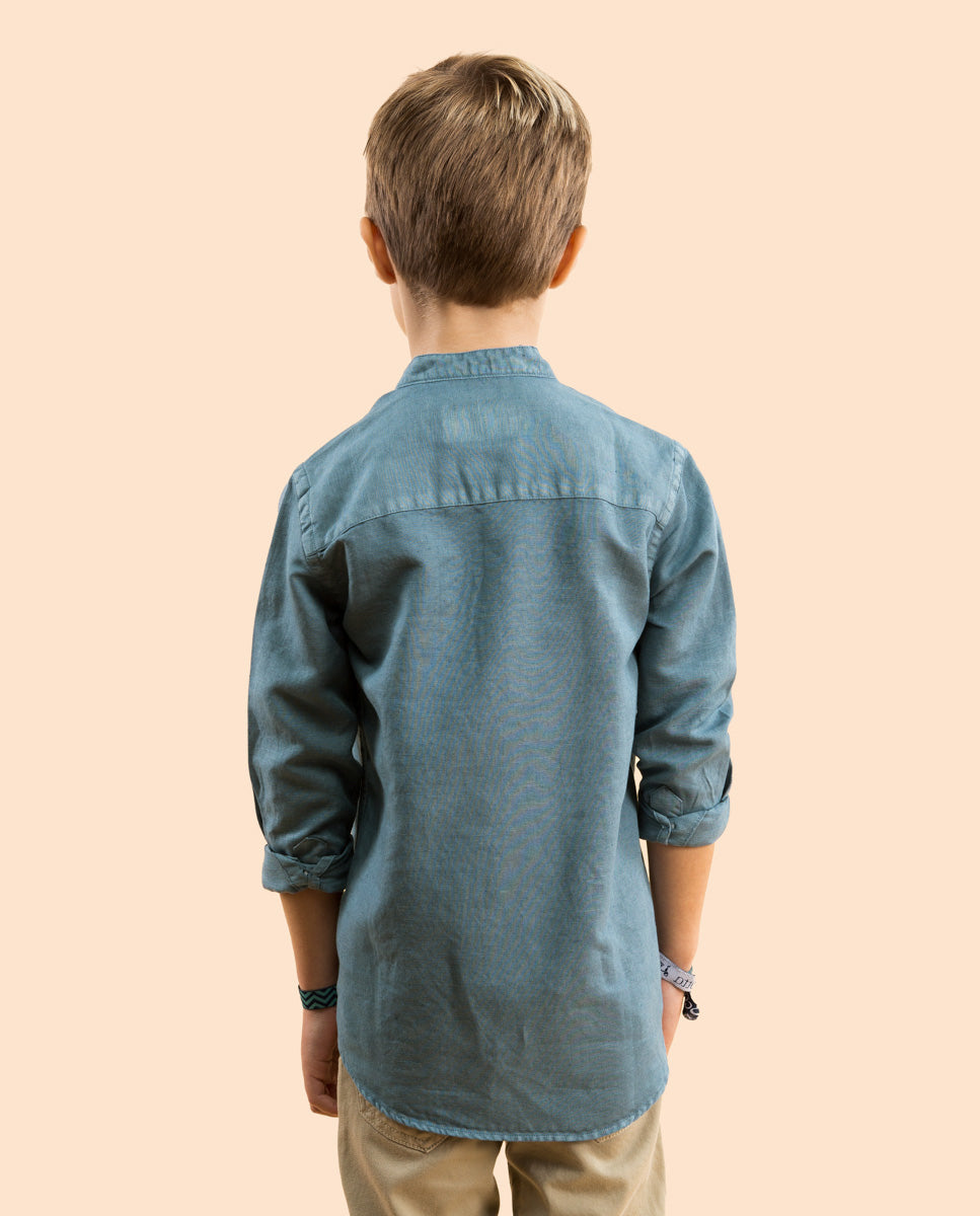 Camisa niño polera mao denim