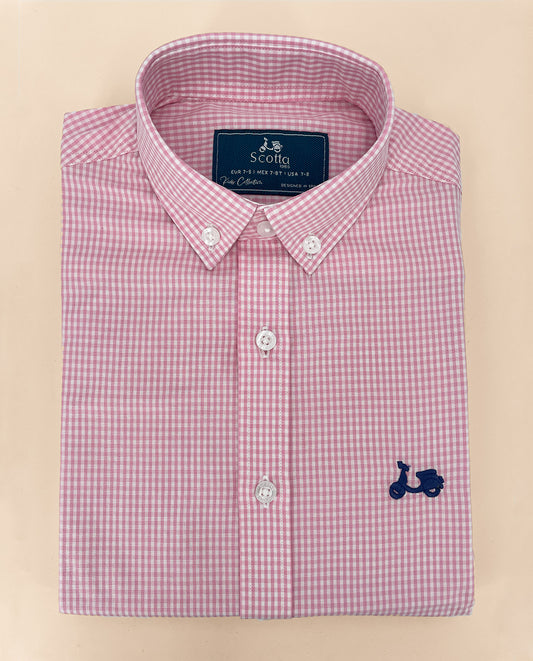 Camisa niño vichy rosa