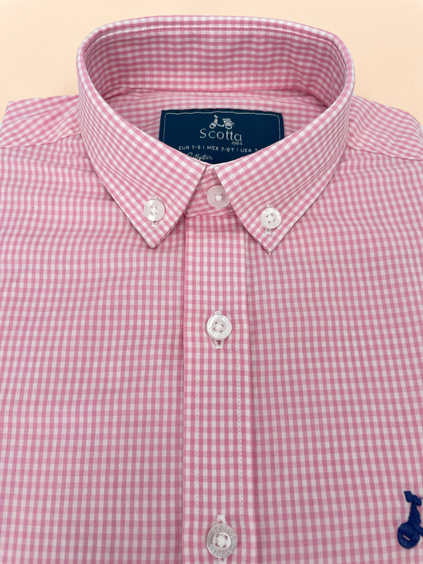 Camisa niño Vichy rosa