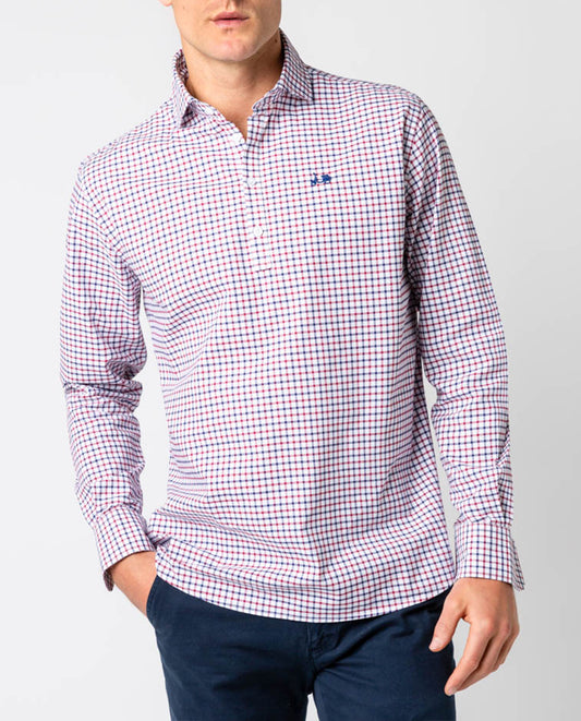 Camisa polera viyela eco burdeos