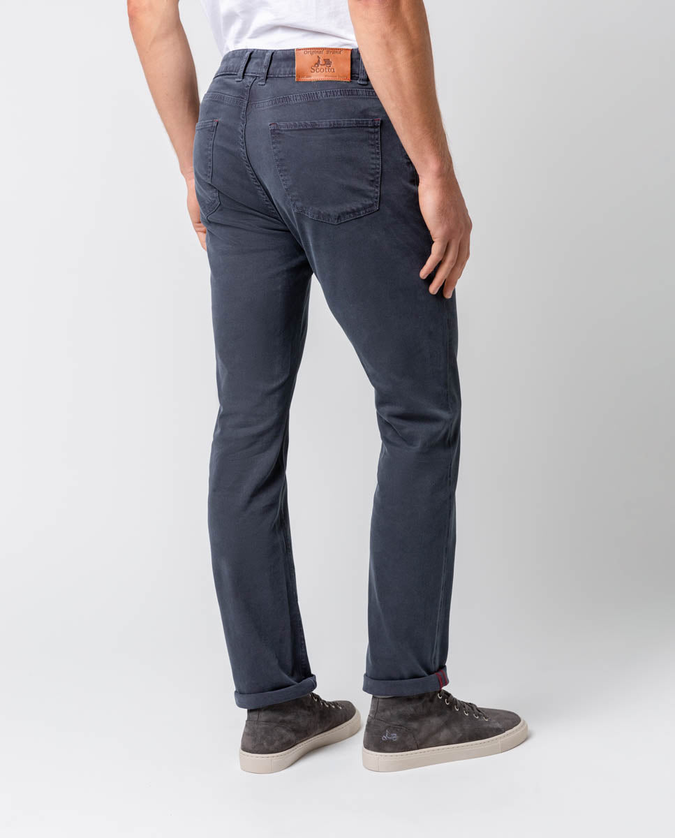 Pantalon 5 bolsillos azul grisaceo