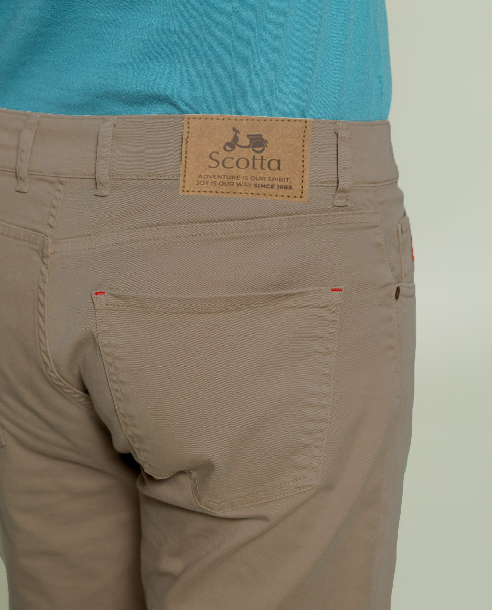 Calça Cooper taupe de 5 bolsos