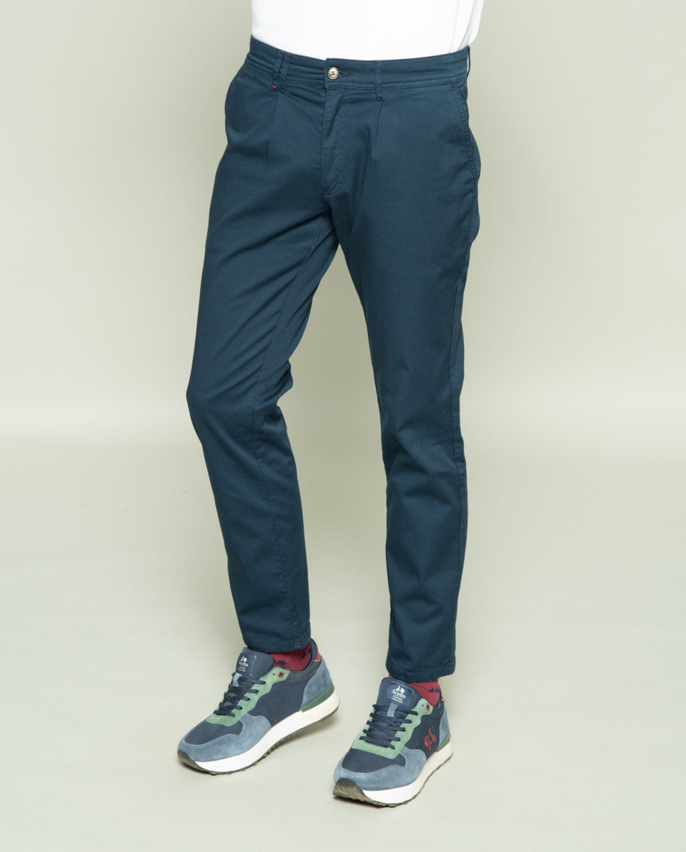 Calça chino Newman azul marinho
