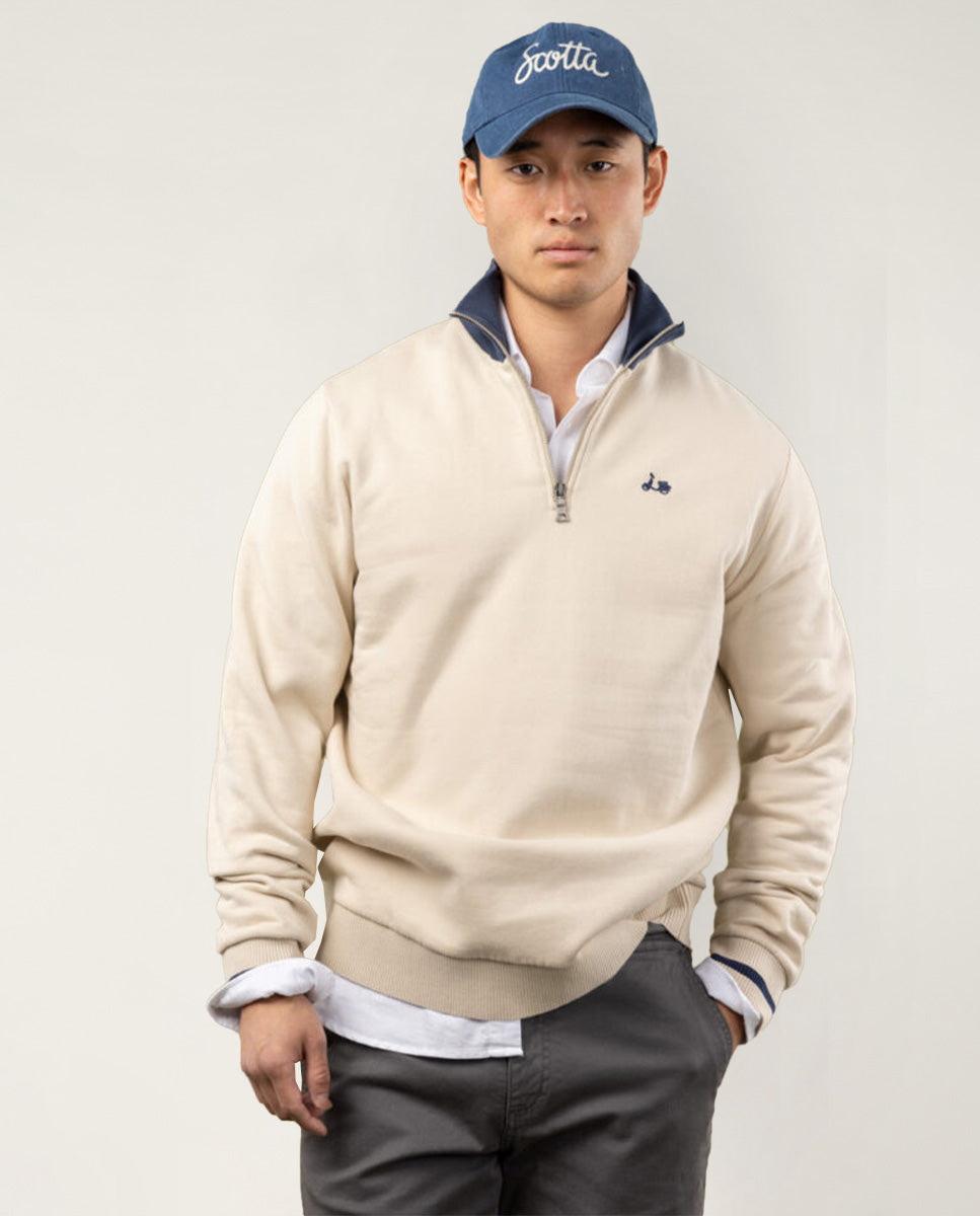 Polo zip beige