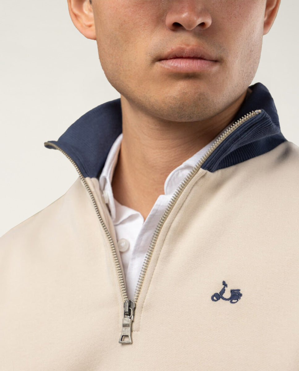 Polo zip beige