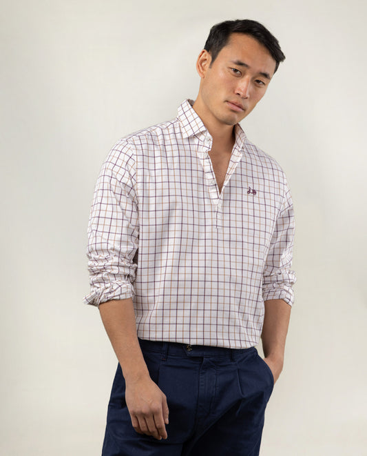 Camisa polera Cambridge dopo burdeos