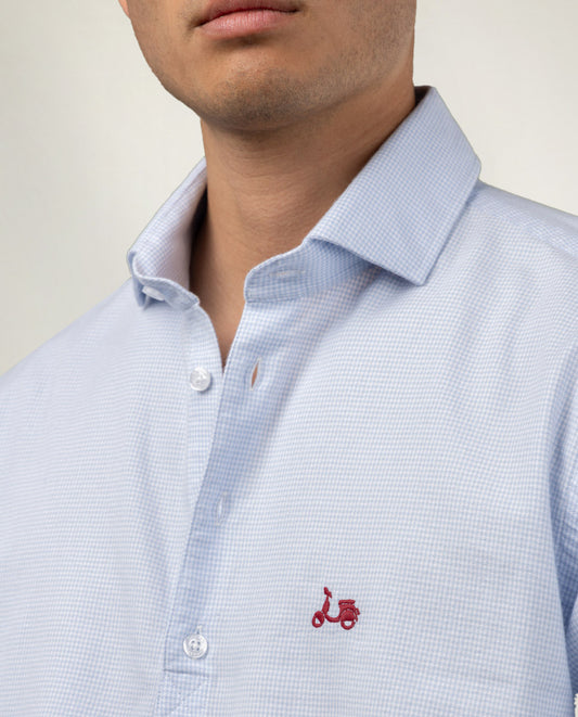 Camisa polera gallo celeste