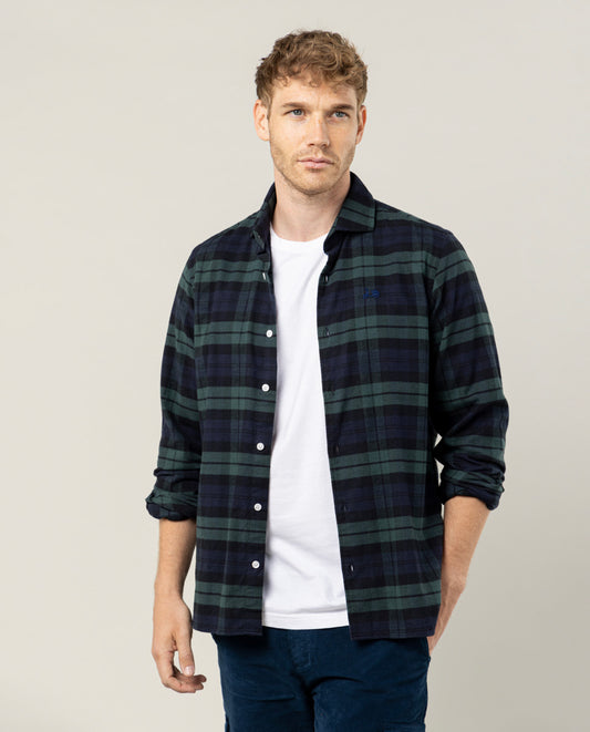 Camisa Camden tartan verde oscuro